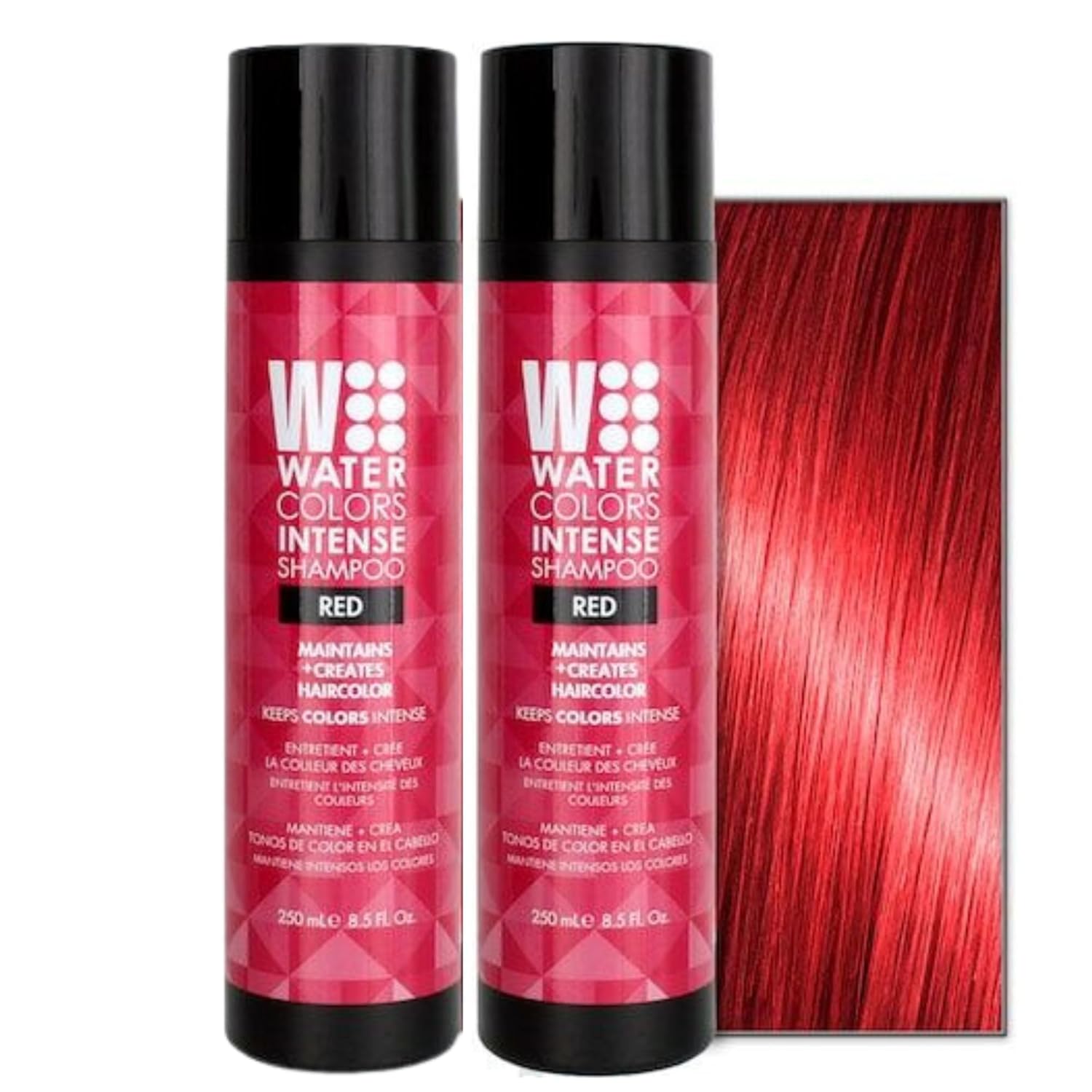 Watercolors Intense Color Depositing Sulfate & Paraben Free Shampoo, Maintains & Enhances Haircolor - Red 8.5 Oz (Pack Of 2)