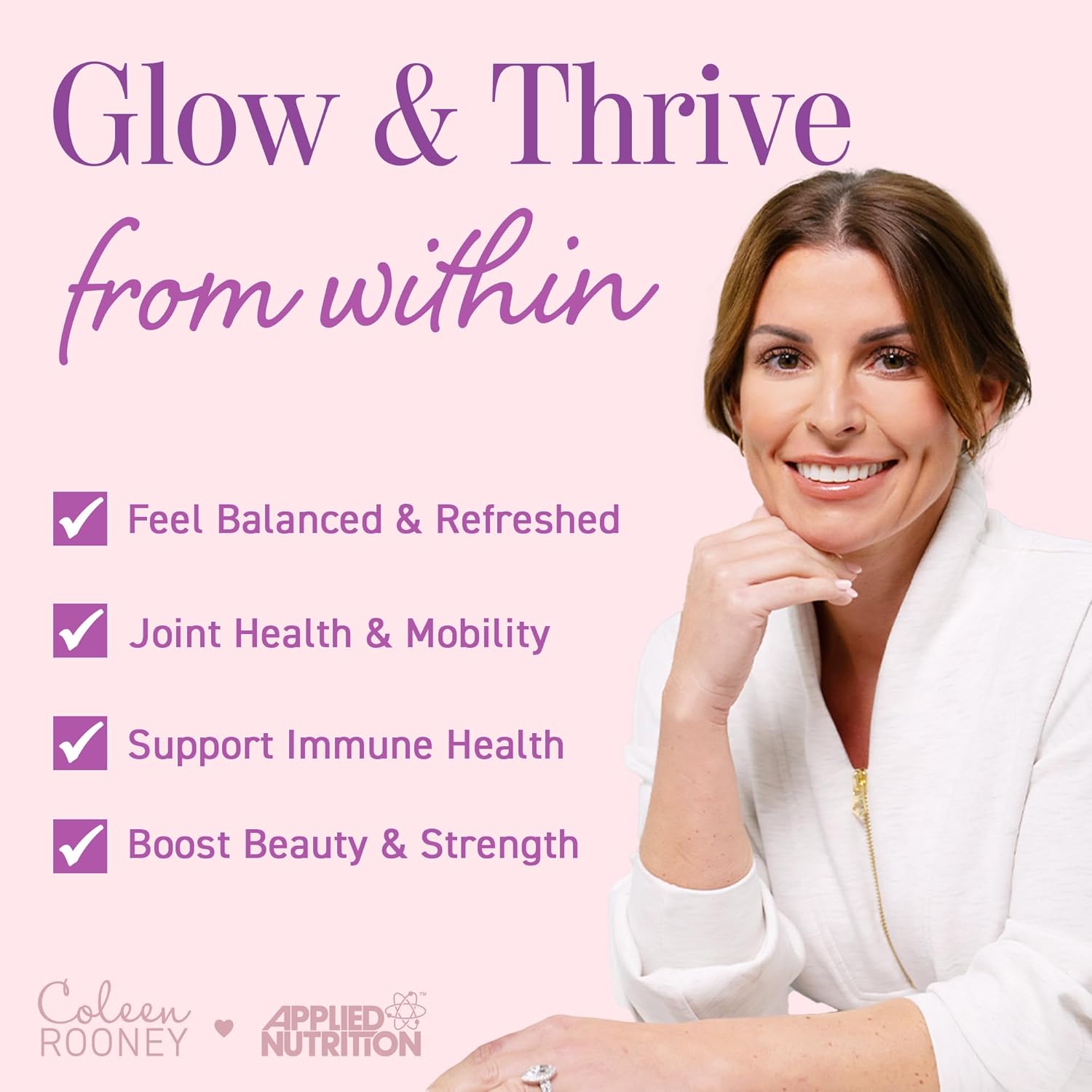 Applied Nutrition - Coleen Rooney - Marine Collagen - Anti-Aging Formula - Best Skin Rejuvenation - Best Joint Support - Radiant Complexion - (14 Sachets - 12.5g Each) (Strawberry) : Amazon.co.uk: Health & Personal Care
