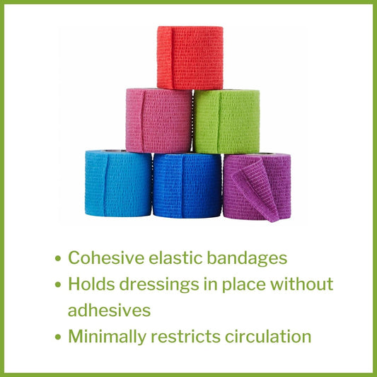 McKesson Elastic Cohesive Bandages, Multi-Color, Non-Sterile, 2 in x 5 yds, 1 Count, 36 Packs, 36 Total