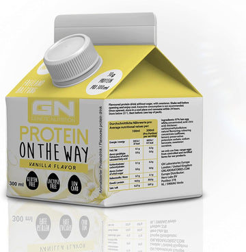 Gn Laboratories Protein On The Way (6 X 300 Ml Vanilla) - Practical Lactose Celebration Egg Clear Protein Drink - Ideal For Muscle Building