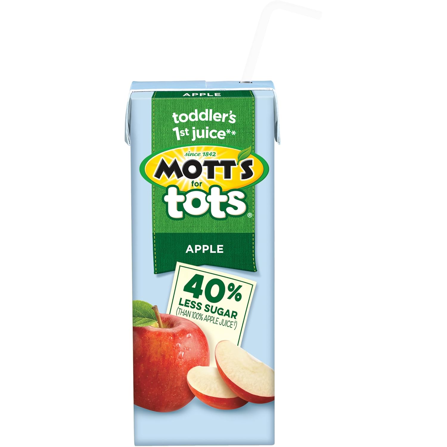 Mott'S For Tots Apple, 6.75 Fl Oz Boxes, 32 Count (4 Packs Of 8), Juice With Purified Water, Good Source Of Vitamin C, 40% Less Sugar Than 100% Apple Juice, No Artificial Sweeteners