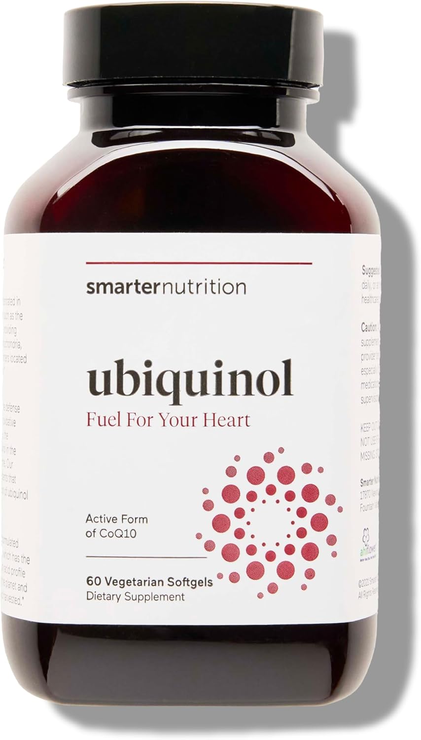 Smarternutrition Ubiquinol 100Mg + Natural Plant-Based Complete Omega 3 6 9 - Clinically Studied Ahiflower® Oil - Ultra Absorption Coq10 For Heart Support - Non-Gmo - 60 Softgels[30-Day Supply]