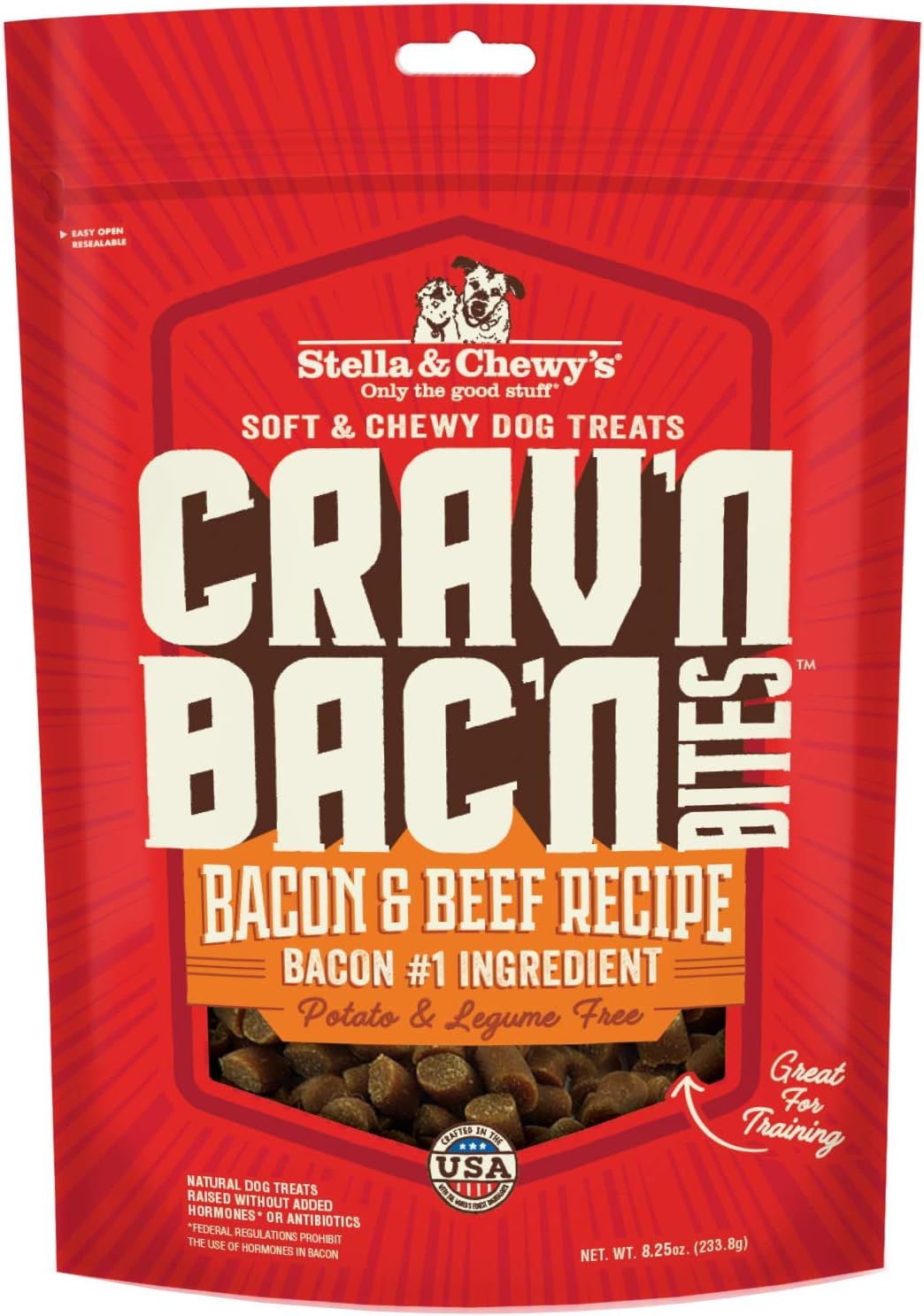 Stella & Chewy'S Crav'N Bac'N Dog Treats Bacon & Beef Recipe, 8.25 Oz. Bag