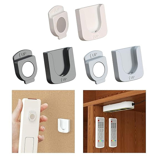 Magnetic Remote Control Holder - for Air Conditioner Remotes and Power Strips, Home Organizer - White(Pack0f2)