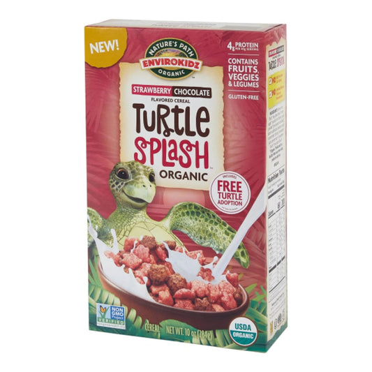 EnviroKidz Turtle Splash Organic Strawberry Chocolate Cereal, 10 Ounce (Pack of 12), Gluten Free, Non-GMO, EnviroKidz by Nature's Path