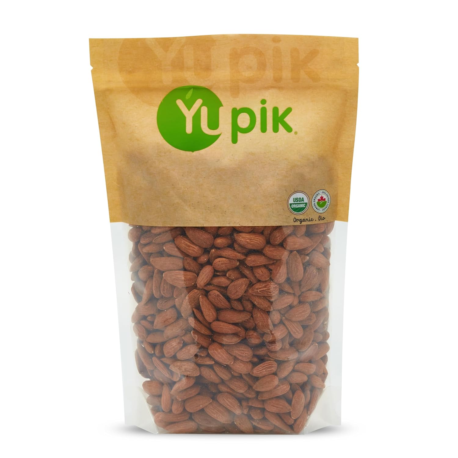 Yupik Organic Raw European Almonds, 2.2 lb, Non-Gmo, Vegan, Gluten-Free, Good Source Of Protein, Fiber, Iron & Calcium, Low In Carb, Pack of 1