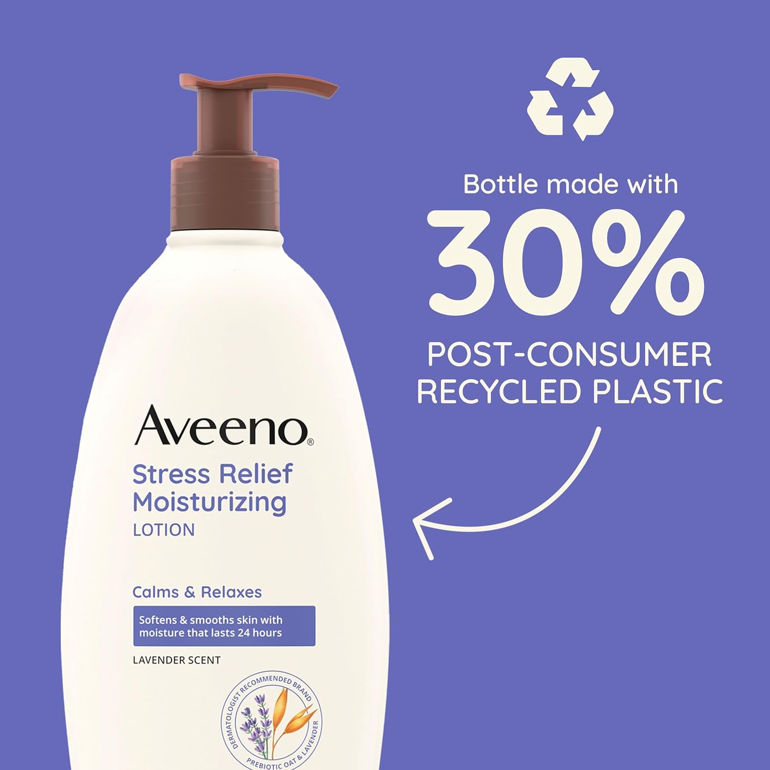 Aveeno Stress Relief Moisturizing Body Lotion with Lavender Scent, to help you feel Calm and Relaxed, Hydrating Body Lotion for Dry Skin, 33 FL OZ : Beauty & Personal Care