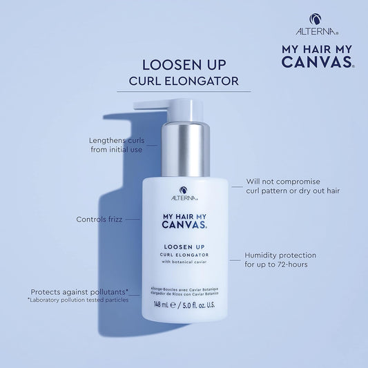 My Hair. My Canvas. Loosen Up Vegan Curl Elongator, Lengthen And Maintain Curl And Coil Pattern For Curly, Coily And Textured Hair 5.0 Oz