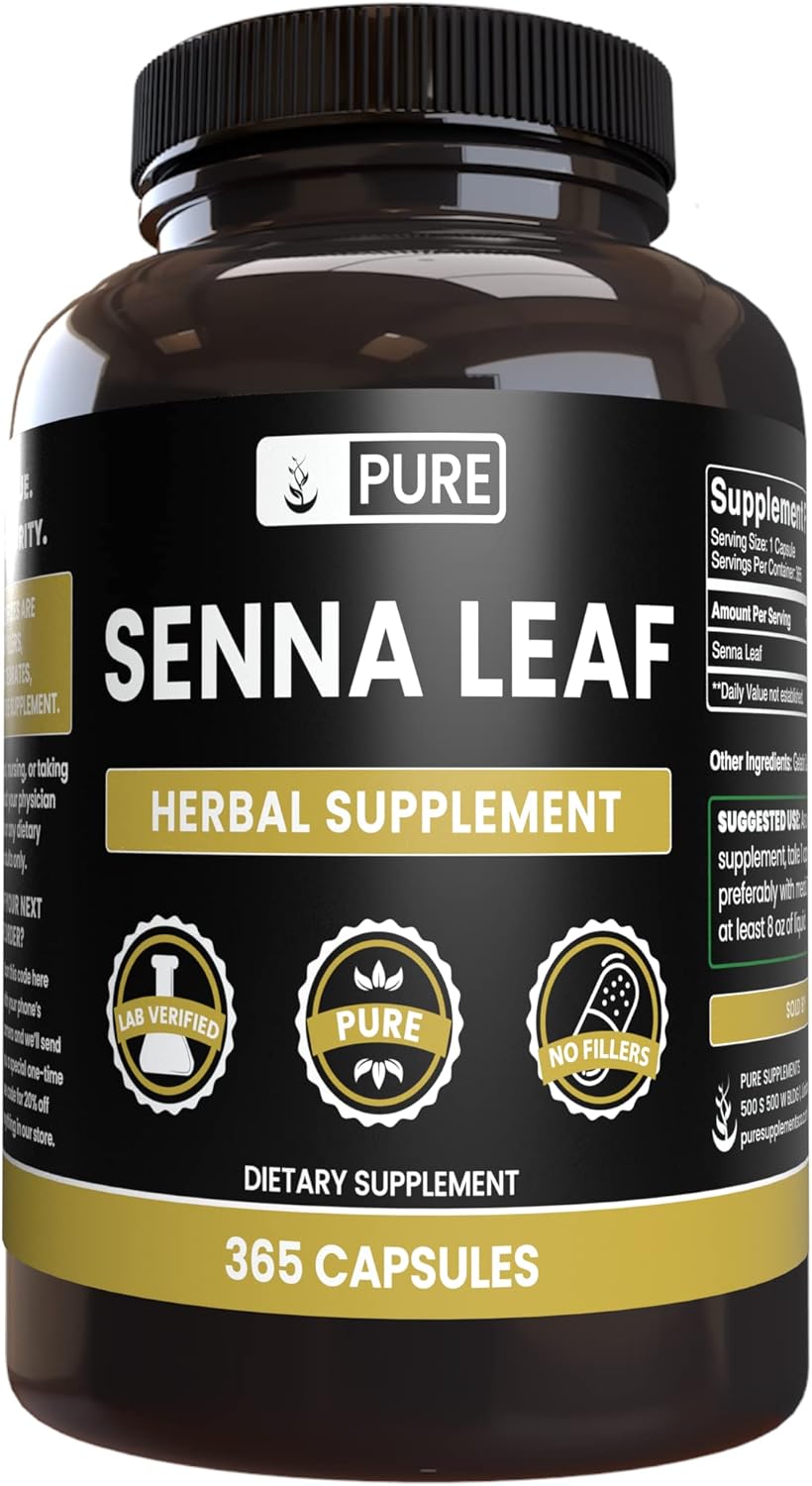 Pure Original Ingredients Senna Leaf (365 Capsules) No Magnesium Or Rice Fillers, Always Pure, Lab Verified