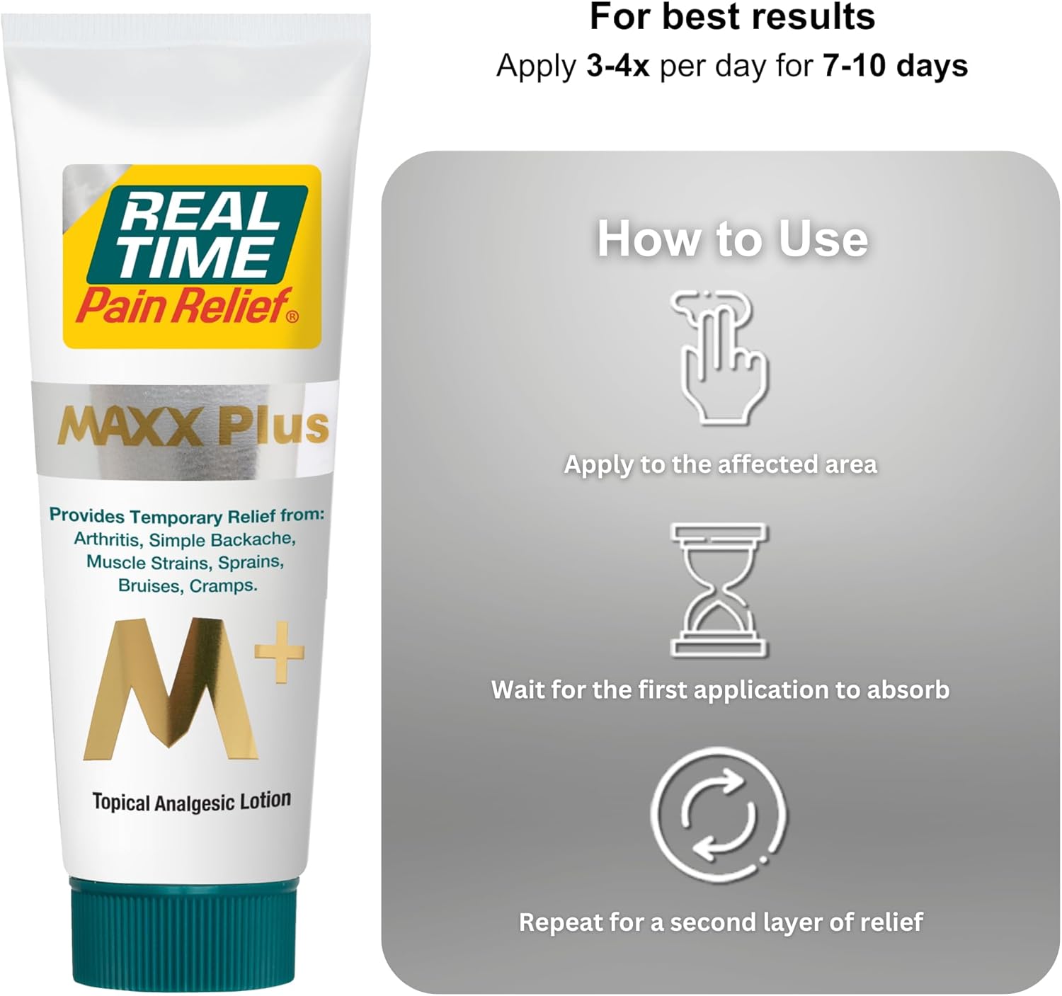Real Time Pain Relief Maxx Plus - 12Oz Bottle | Intensive Formula With 19 Natural Ingredients Including Hemp Seed Oil | Fast-Acting Relief For Muscle Pain, Arthritis, Backaches, And More : Health & Household