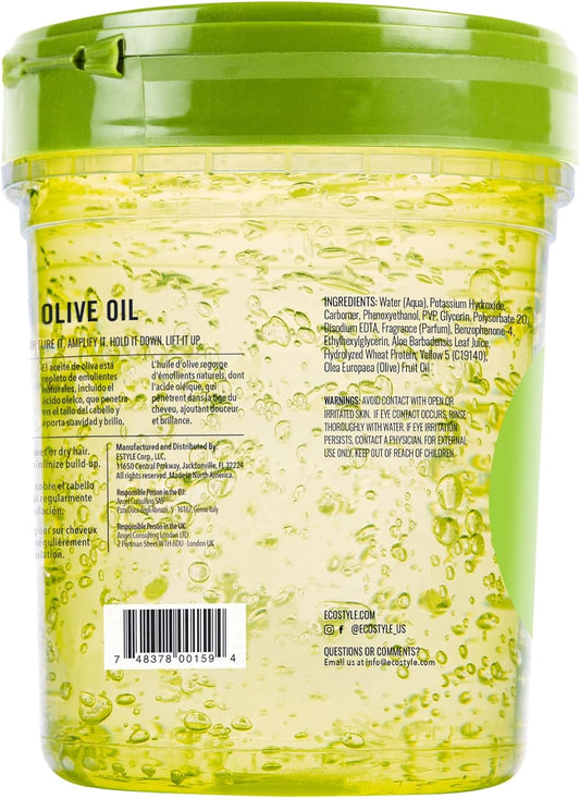 Eco Style Olive Oil Eco Styler Hair Gel, Hydrate And Style, Alcohol-Free, Green 946 Ml (Pack Of 1)