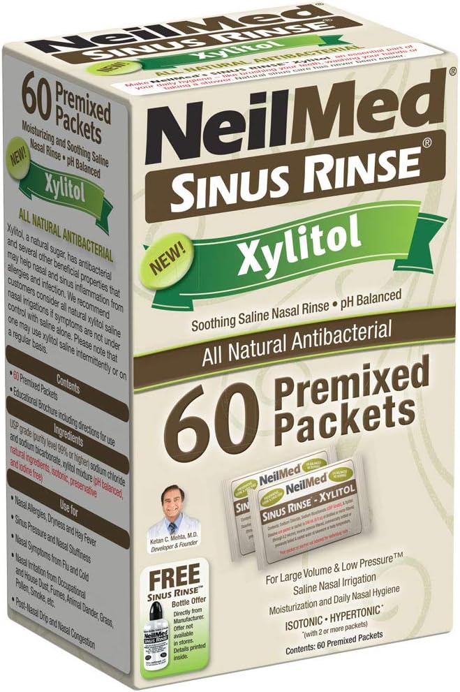 NeilMed Sinus Rinse Premixed Refill Packets with Xylitol, 60ct