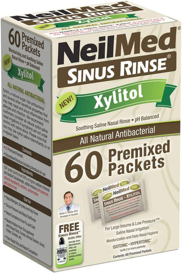 NeilMed Sinus Rinse Premixed Refill Packets with Xylitol, 60ct