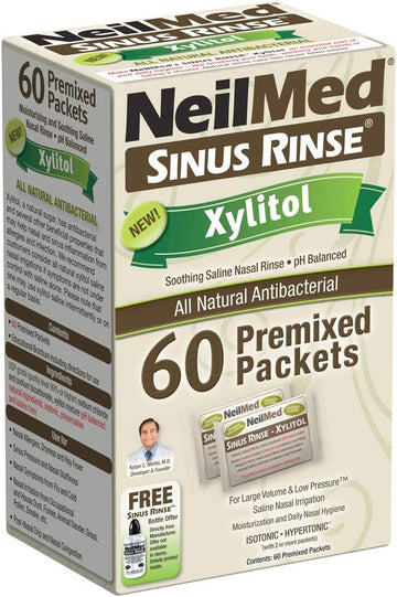 Neilmed Sinus Rinse Premixed Refill Packets With Xylitol, 60Ct