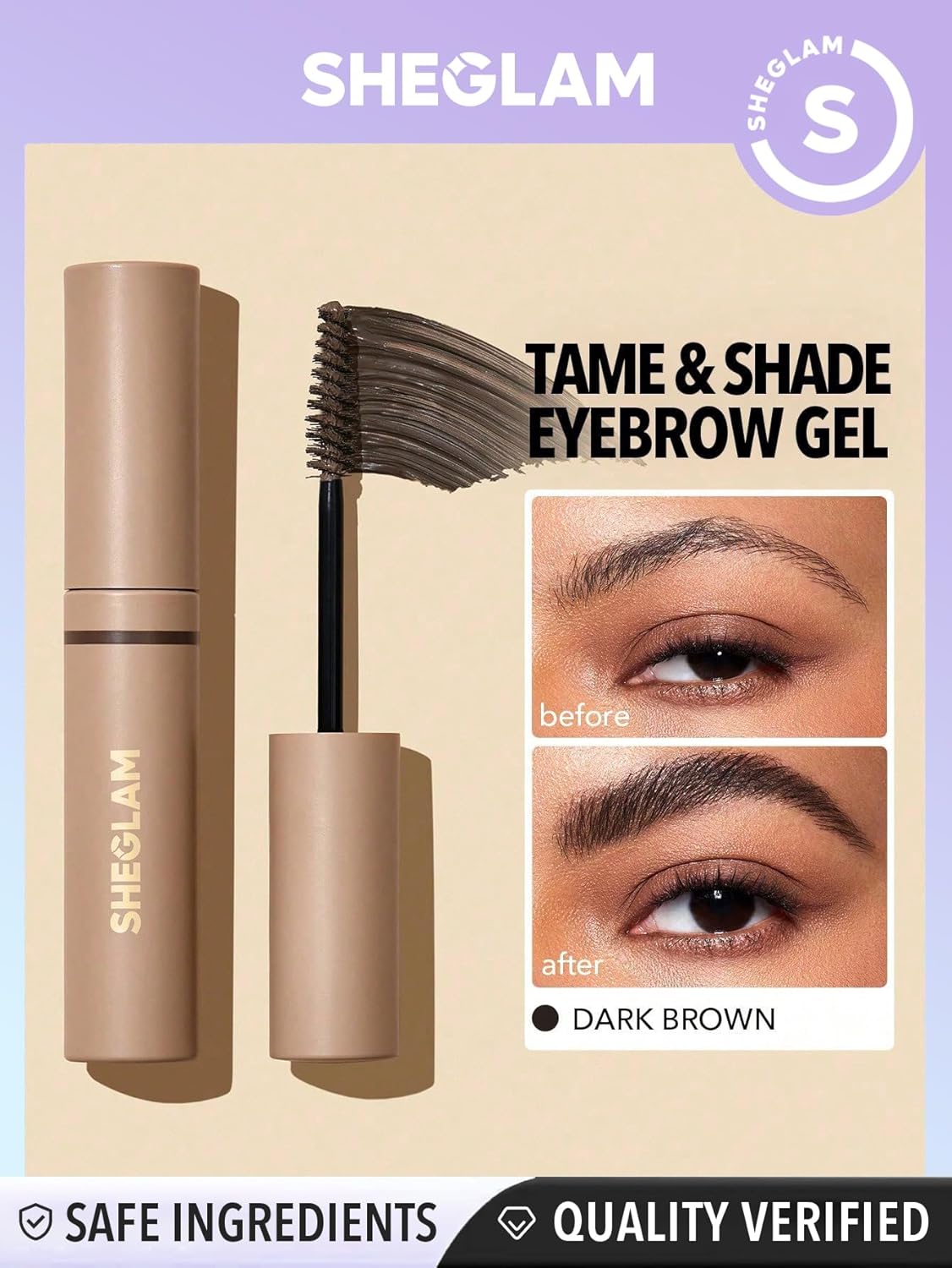 SHEGLAM Waterproof Eyebrow Cream Gel Long Lasting Highly Pigmented Shaping Filling Eye Brow Balm With Small Brush - Dark Brown : Beauty & Personal Care