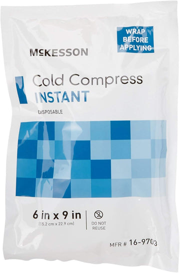 Mckesson Cold Compress, Instant Cold Pack, Disposable, 6 In X 9 In, 1 Count, 24 Packs, 24 Total