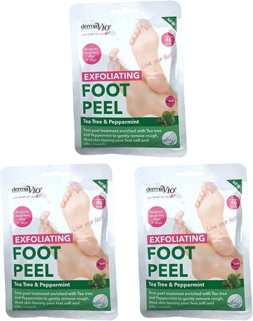 Derma V10 Exfoliating Foot Peel Mask, Pack Of 3