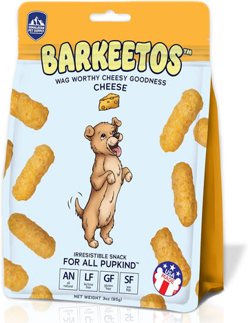 Barkeetos Cheese | Made With Real Himalayan Cheese | Protein Rich - Lactose Free - Gluten Free - Grain Free | Usa Made | For All Breeds | 3 Oz Of Droolicious, Crunchy Goodness