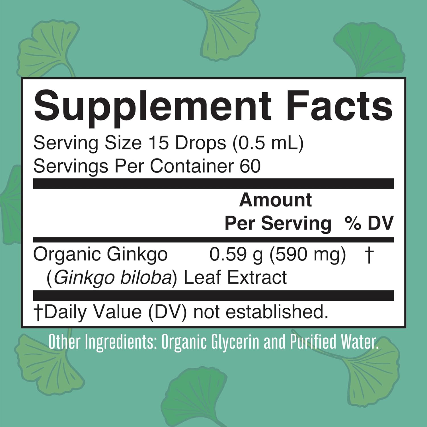 MaryRuth Organics Ginkgo Leaf Liquid Drops | Herbal Supplement | Nootropic | Circulatory System & Nervous System Health | USDA Organic | Non-GMO | Vegan | 60 Servings : Health & Household