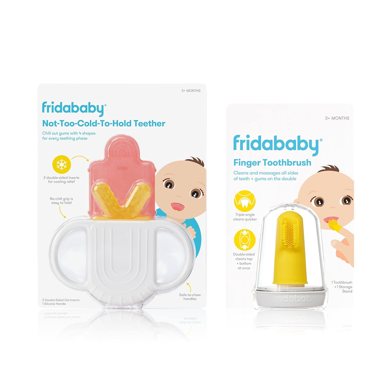 Not-Too-Cold-to-Hold Teether + SmileFrida Finger Toothbrush for Babies by Frida Baby : Baby