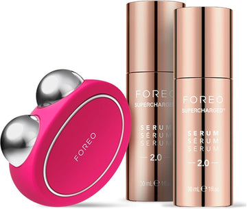 Foreo Bear Forever Firm Im Set - Massaggiatore Viso Lifting Con Microcorrente + 2 X Siero Conduttivo 30 Ml - Massaggiatore Viso Antirughe - Prodotti Di Skincare - Set Regalo - Regalo Donna - Fuchsia
