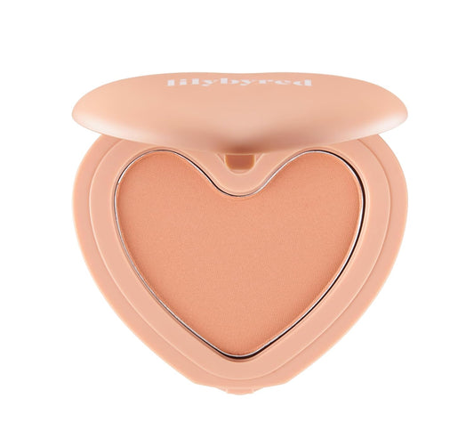 Lilybyred Luv Beam Cheek(Ad) (06_Maxi Beige) - Heart Shaped Powder Blush With Shimmer, Natural-Looking Flush, Long-Lasting Radiance, Korean Beauty