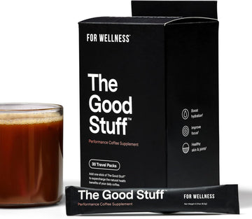 For Wellness The Good Stuff™ Performance Blend (30 Travel Packets), Non-Dairy Coffee Supplement With Collagen, L-Theanine And Himalayan Pink Salt – Improves Focus And Increases Energy