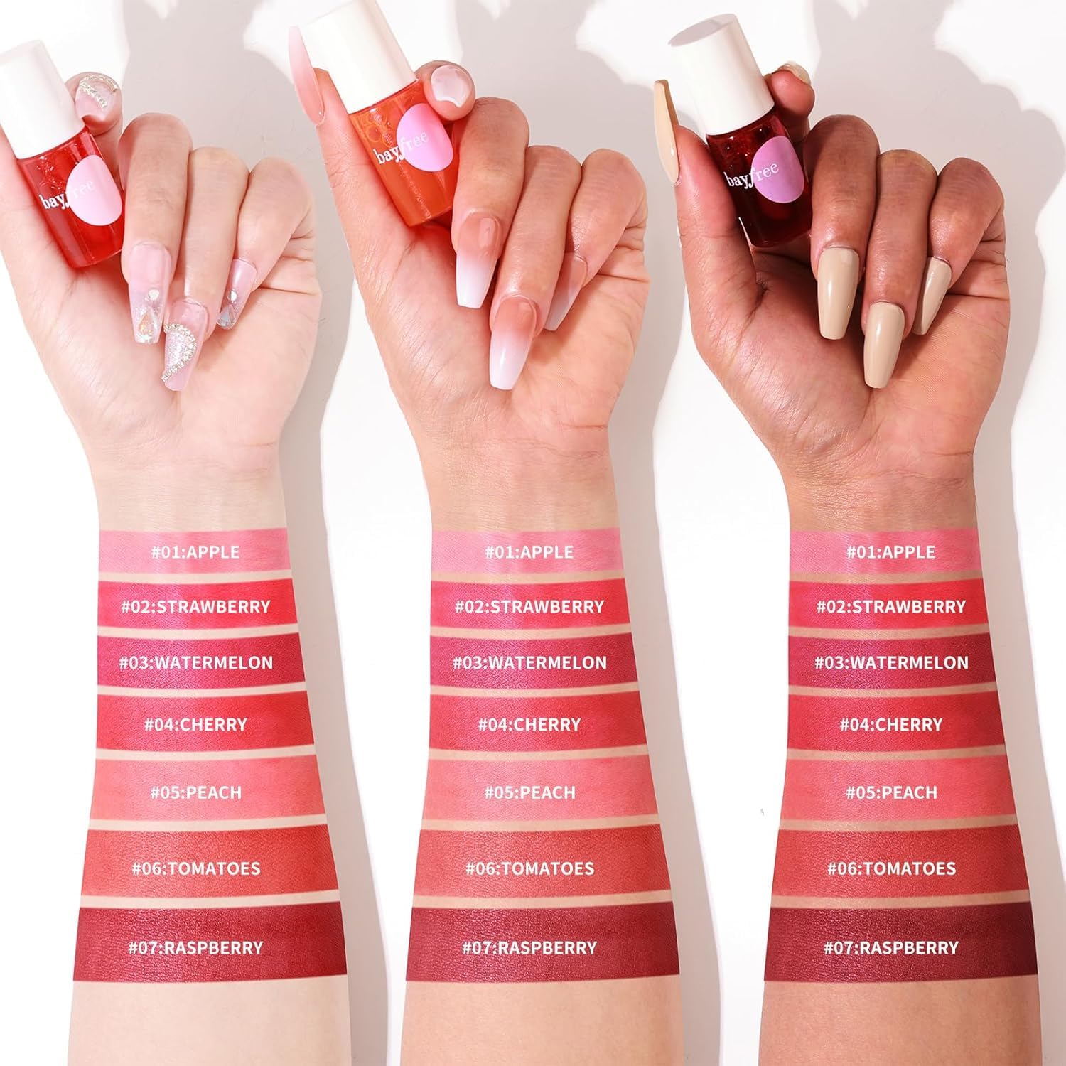Bayfree Lip Tint Stain Set, Korean Water Tint Lightweight Non-Sticky, Waterproof Long Lasting Liquid Blush & Lip Stain, Transfer-Proof, Matte Finish Lip Color Makeup (Made Into Jam) : Beauty & Personal Care