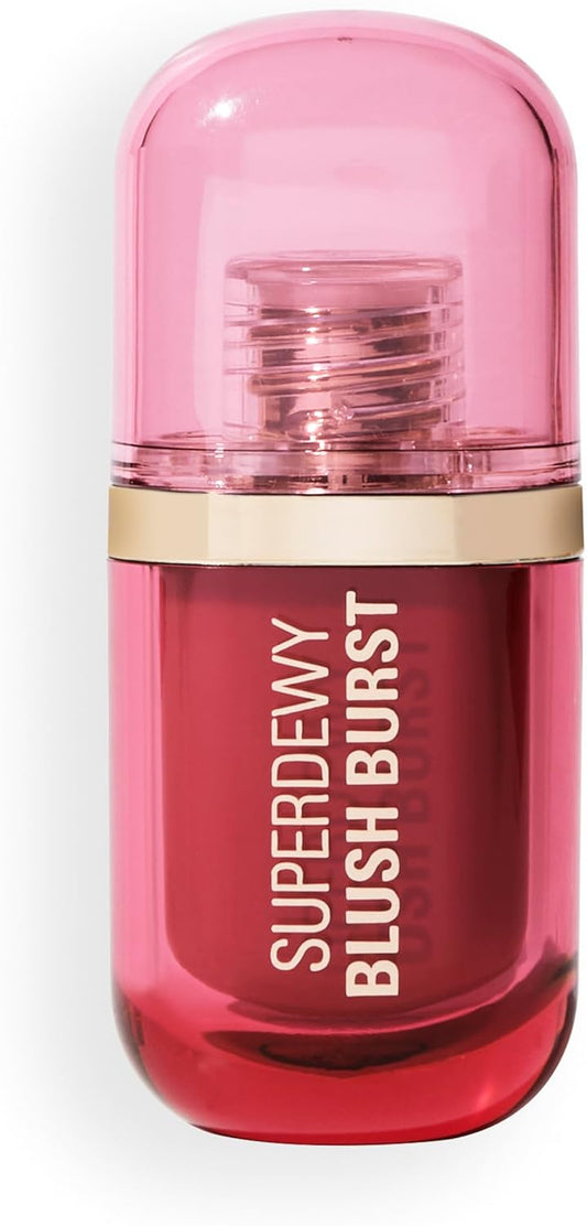 Revolution Superdewy Liquid Blush Burst, Buildable Colour For Cheek, Serum Formula With Peptides & Hyaluronic Acid, Vegan & Cruelty-Free, Strawberry Milkshake Cool Pink, 4.2Ml