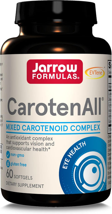 Jarrow Formulas Carotenall - 60 Softgels - Supplement Provides Seven Major Carotenoids Found In Fruits & Vegetables To Support Cardiovascular & Vision Health - Up To 60 Servings (Packaging May Vary)