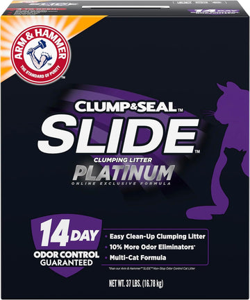 Arm & Hammer Platinum Slide Easy Clean, Clumping Litter, Multi-Cat, 37 Lbs