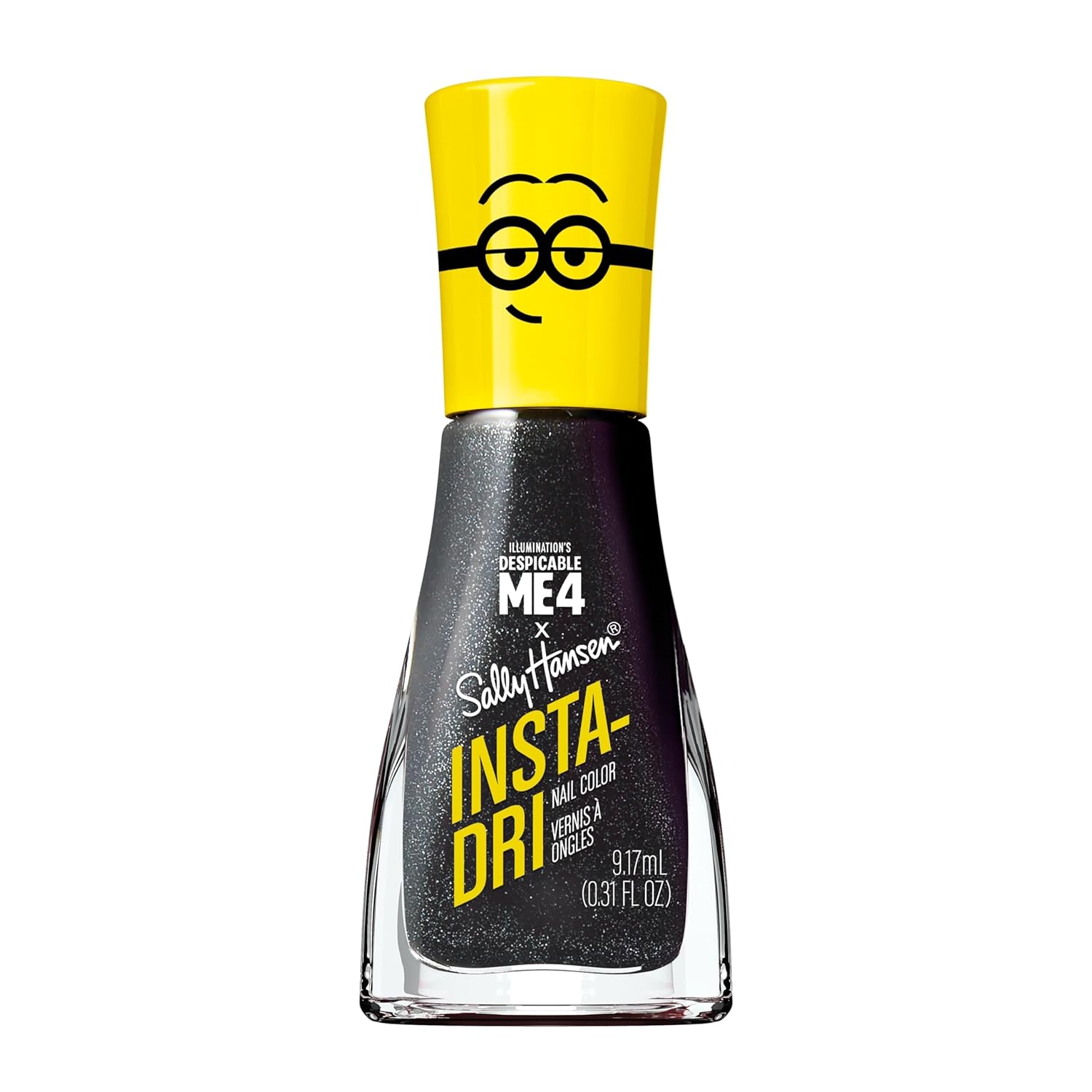 Sally Hansen Insta-Dri® X Despicable Me, Deeply Despicable, Quick Dry, Long Lasting, Streak-Free Shine, Metallic Black Nail Polish