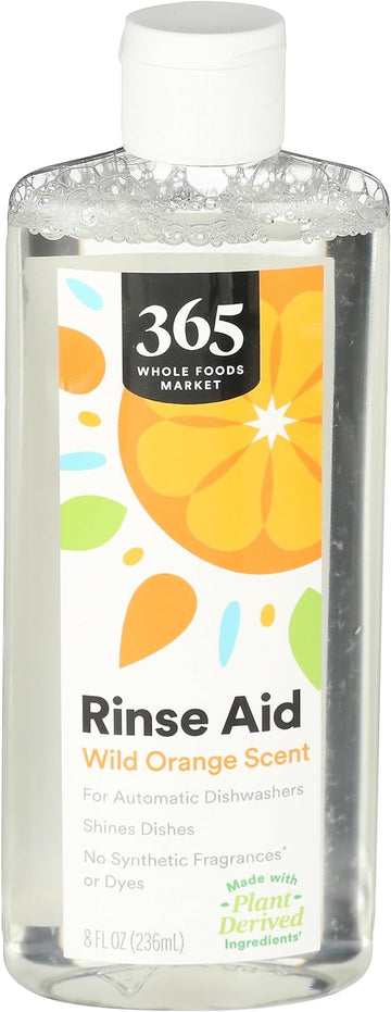 365 by Whole Foods Market, Rinse Aid Dishwasher Automatic Wild Orange, 8 Fl Oz