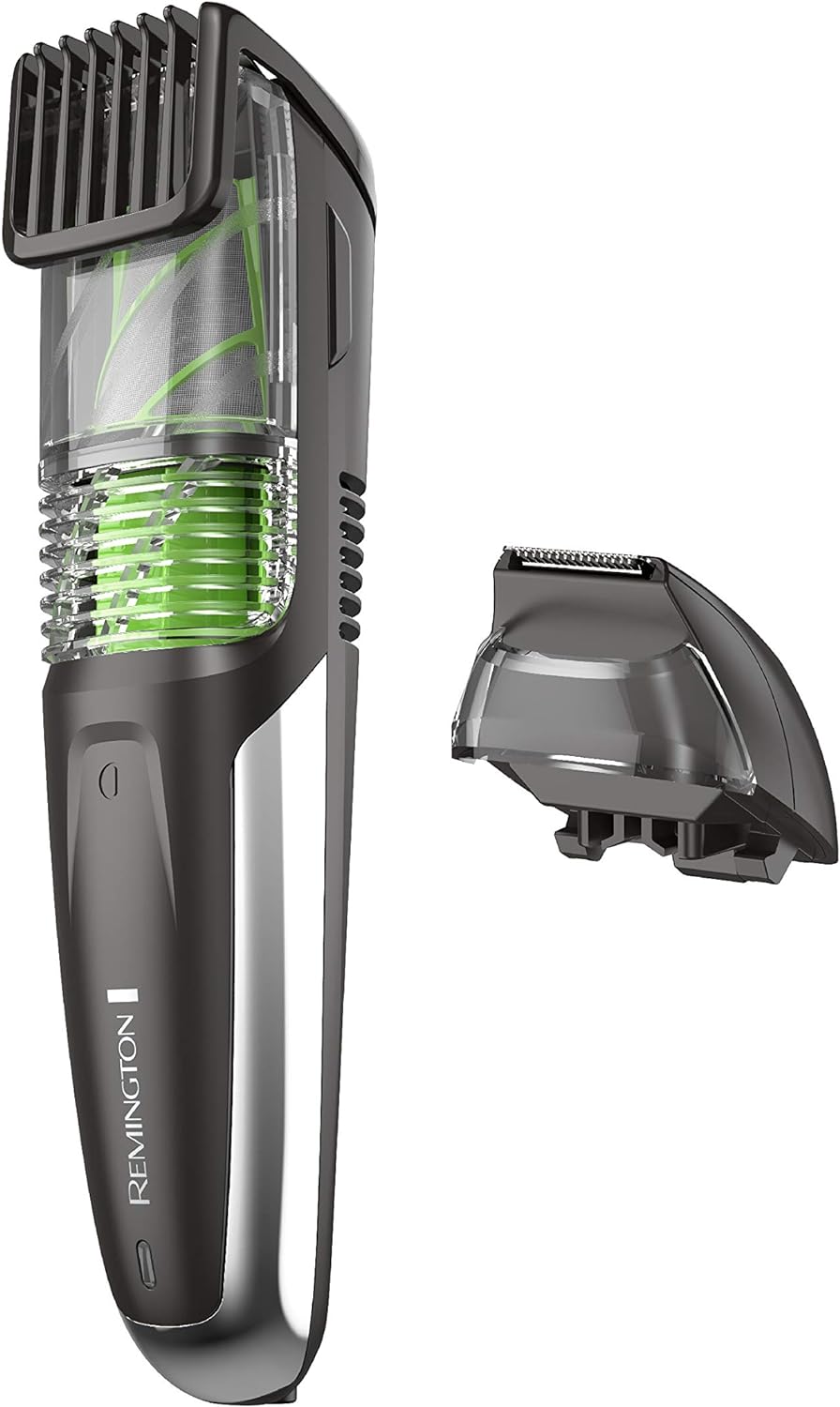 Remington Vacuum Beard Trimmer,13 Length And Style Settings With Adjustable Length Comb (2-18Mm),Vacuum Trimmer For Beard, Mustache, And Stubble, Rechargeable Lithium Power, Washable, Removable Blades