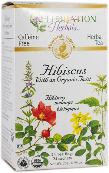 Celebration Herbals Hibiscus Organic Twist 24 Bag, 0.02 Pound