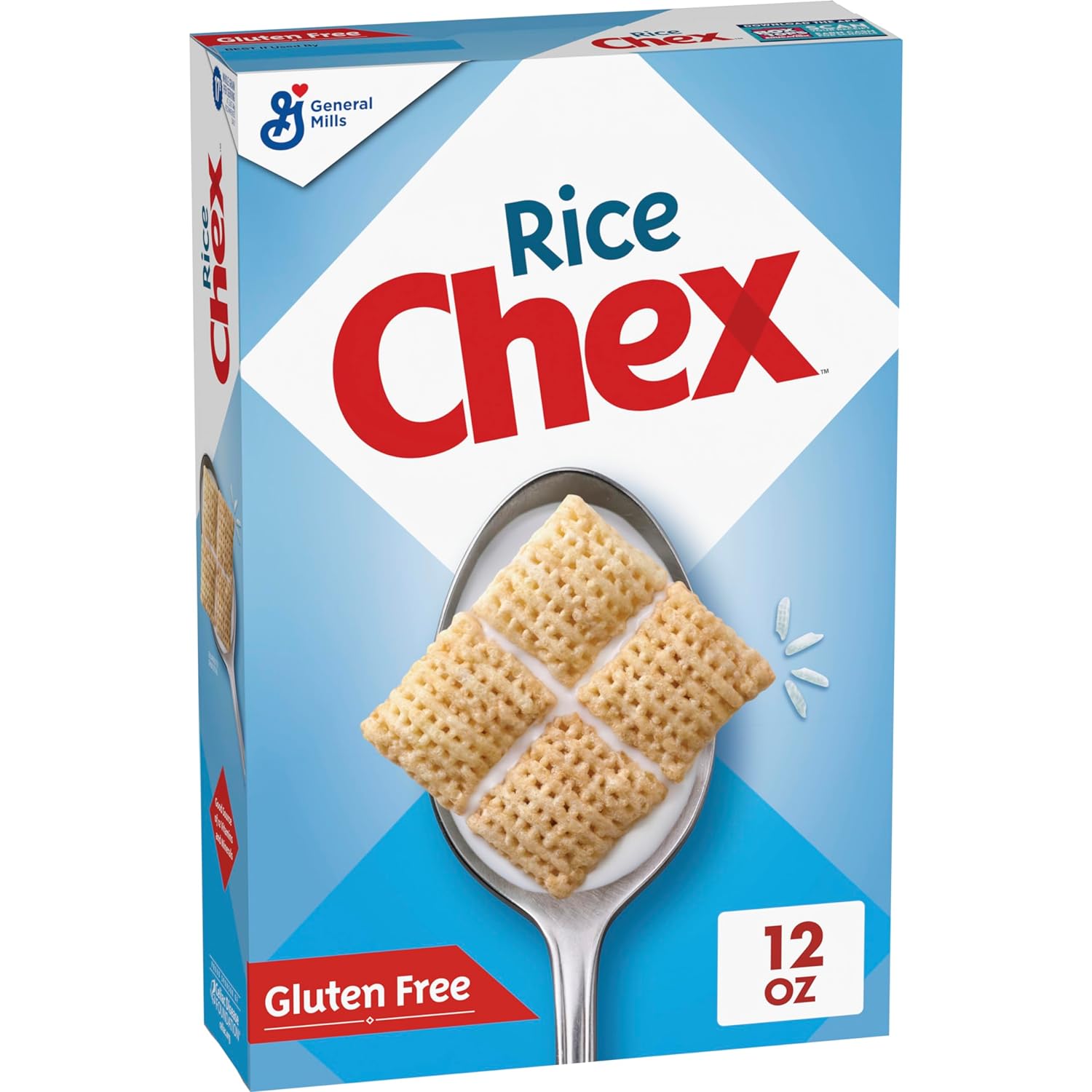 Rice Chex Gluten Free Breakfast Cereal, Made with Whole Grain, 12 oz