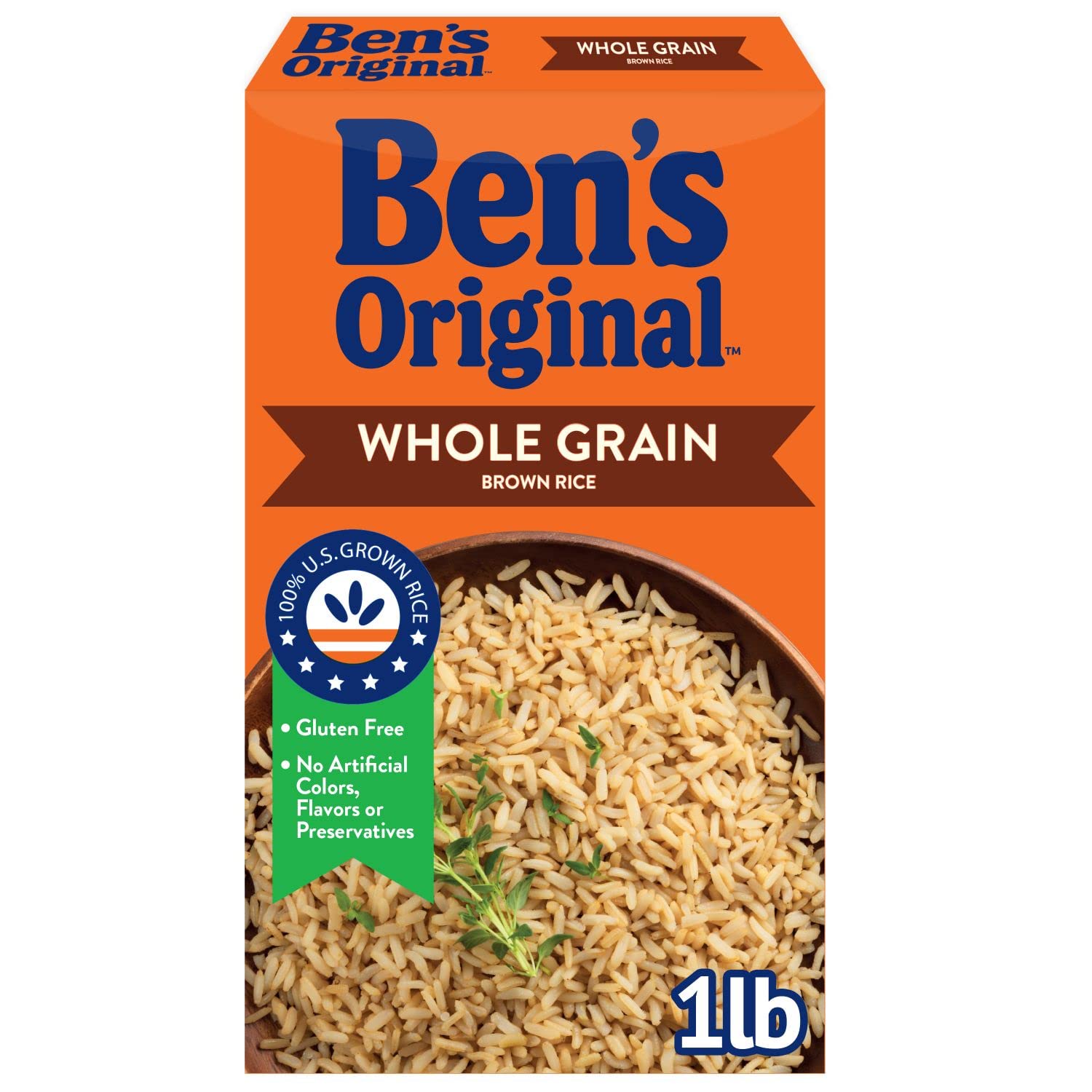 BEN'S ORIGINAL Whole Grain Brown Rice, Boxed Rice, 1 LB Box (Pack of 12)