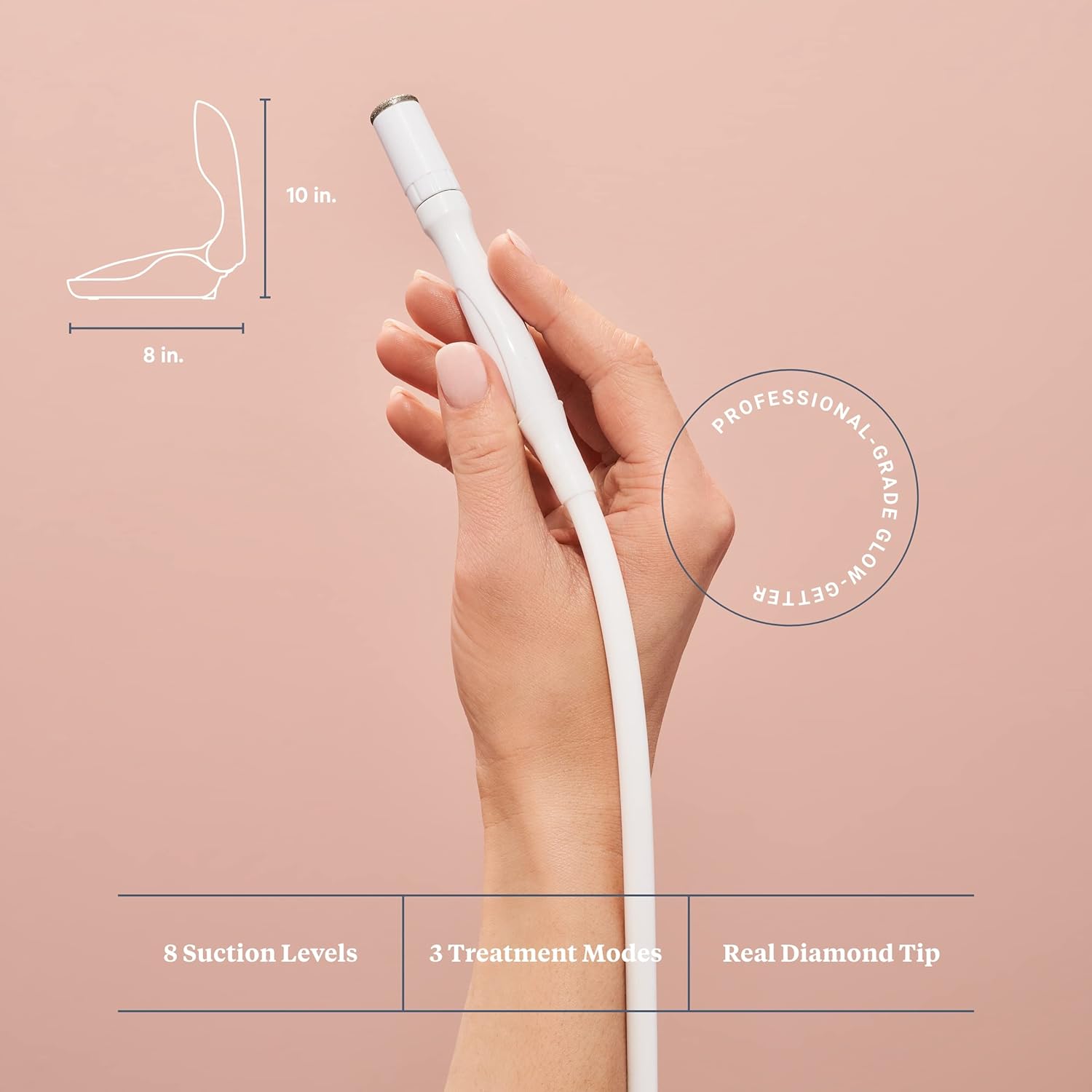 Trophy Skin Microdermmd - At Home Microdermabrasion Kit - Anti Aging And Acne Treatment - Contains Real Diamond And Pore Extractor Tips To Rejuvenate Skin - White : Beauty & Personal Care