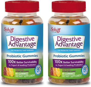 Digestive Advantage Probiotic Gummies, 60 count (Pack of 2)