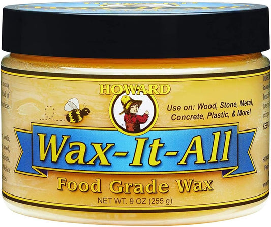 Howard Wax-It-All Food Grade Wax and Cloth Bundle