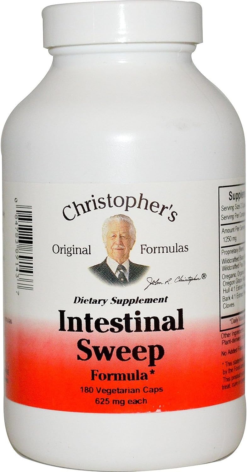 Christopher'S Original Formulas Intestinal Sweep -- 625 Mg - 180 Vegetarian C
