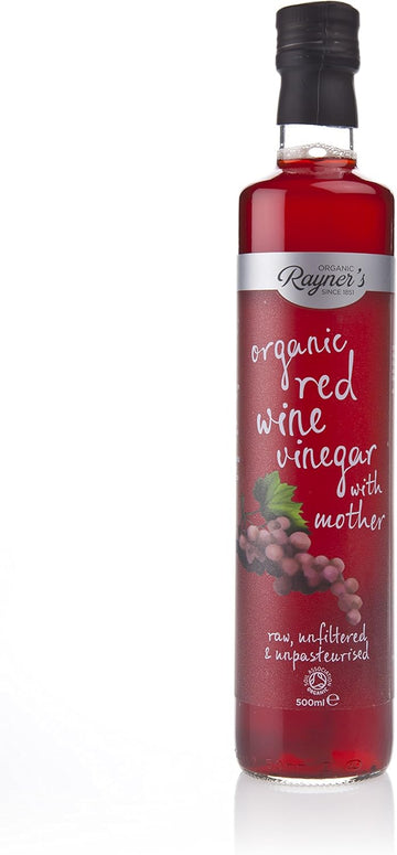 Rayners Organic Raw Red Wine Vinegar With Mother, 500 Ml, Pack Of 3