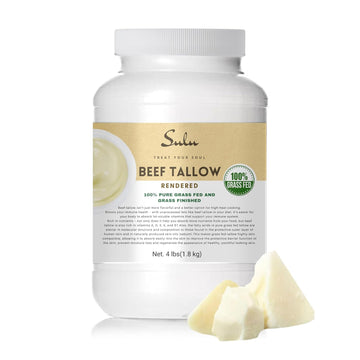 Sulu 100% Pure Rendered Grass Fed Beef Tallow-Food Grade- 4 Lbs/64 Oz
