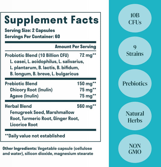 All-In-One Gut Health W/Probiotics, Prebiotics, Digestion-Supporting Herbs, And Adaptogens - Leaky Gut Repair Formula To Support Gut Lining, Aid In Digestion, And Promote Good Bacteria