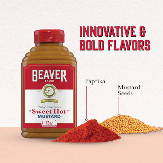 Beaver Extra Hot Ghost Pepper Mustard, 13 Oz Squeeze Bottle