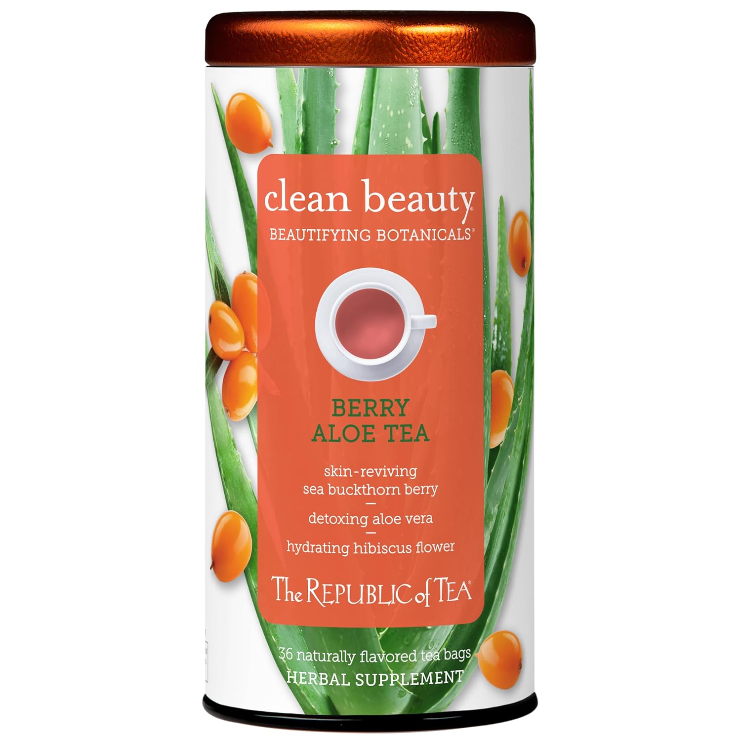 The Republic Of Tea Beautifying Botanicals® Clean Beauty Berry Aloe Herbal Tea Bags (36 Count)