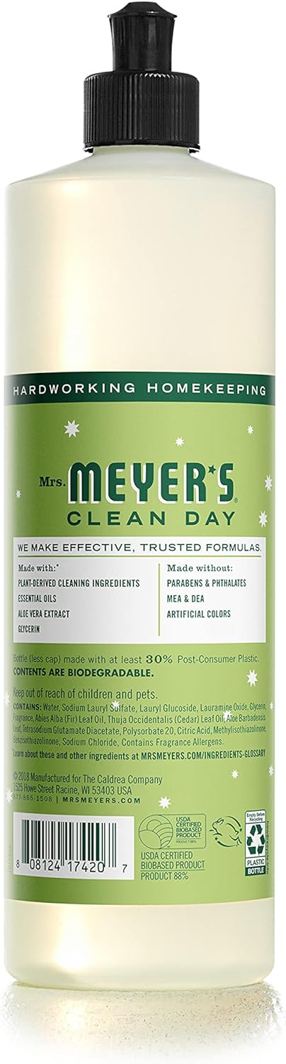 MRS. MEYER'S CLEAN DAY Liquid Dish Soap, Biodegradable Formula, Limited Edition Iowa Pine, 16 fl. oz - Pack of 3