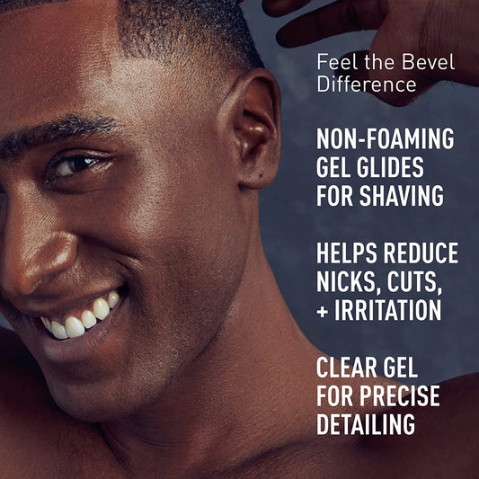 Bevel Essentials Clear Shave Gel for Men, Clear Shave Gel for Precise Detailing and Edging with Aloe Vera and Cucumber Extract to Soothe Skin and Prevent Razor Bumps, 4 Fl Oz