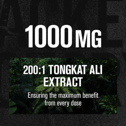 Jacked Factory Indonesian Tongkat Ali - 200:1 Extract Longjack Tongkat Ali For Men To Support Vitality, Improve Mood, Boost Natural Energy Levels, & Enhance Recovery - 120 Capsules