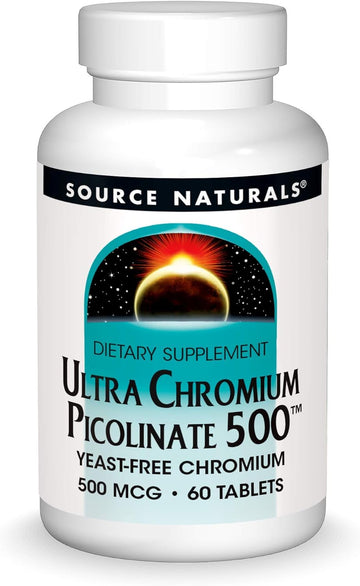 Source Naturals Ultra Chromium Picolinate 500 mcg Yeast-Free Dietary Supplement - 60 Tablets